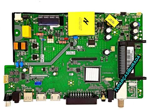 Y.M ANAKART 17AT010 40''-43 S2 V1.0 MNL , 17AT010V1.0 , SUNNY SN43DLK010/0202 Main Board , LC430DUY-SHA1