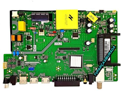 17AT010V1.0, Y.M ANAKART 17AT010 40''-43 S2 V1.0 MNL, SUNNY SN43DLK010/0202, Main Board, Ana Kart, LC430DUY-SHA1