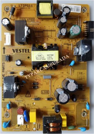 Vestel 40FA5050 Power Board , 17IPS11 , 23366453 , 23366451 , VES400UNDS-2D