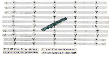 47 V14 sDRT REV0.8 6 L2-TYPE, 47 V14 sDRT REV0.8 6 L1-TYPE, 47 V14 sDRT REV0.8 6 R2-TYPE, 47 V14 sDRT REV0.8 6 R1-TYPE, 6920l-0505A, 6920L-0506A, 6920L-0507A, 6920L-0504A, LC470DUH(PG)(F1), LG 47LB670, LG Display, Led Bar, Panel Ledleri