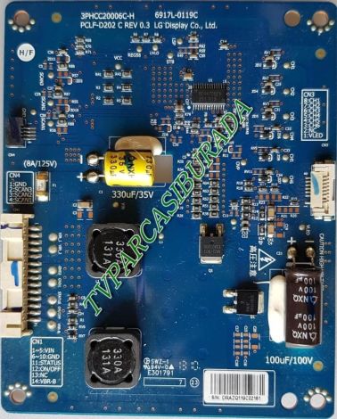 6917L-0119C, PCLF-D202 C, PCLF-D202 C REV 0.3, LG 42LA640, LG DISPLAY, Led Driver Board, LC420EUN-SFF3