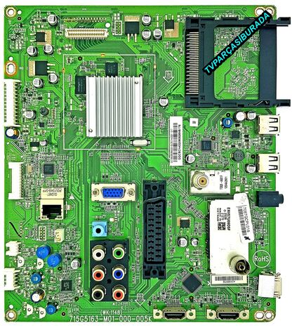 Philips 42PFL3507/02 Main Board , 715G5163-M01-000-005K , 705TQCPL018 , QCCB02B 266001 , LC420EUE-SEM2