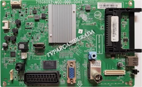 715G6092-M0D-000-004K, XDCB0NB061003Q, 006LP0255564C, 705TQEPL145, PHILIPS 24PHH4109/88, Main Board, Ana Kart, TPM236H3