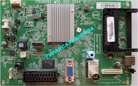 715G6092-M0D-000-004K, XDCB0NB059002Q, 705TQEPL002, DSCC01001, PHILIPS 22PFH4109/88, Main Board, Ana Kart, TPM215HW01-HGJL02