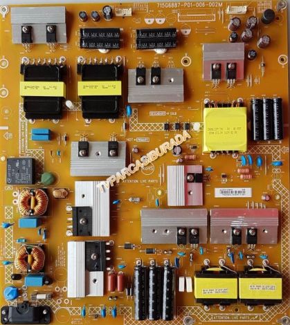 715G6887-P01-006-002M, ADTVF1208AF2, ESP650802, PHILIPS 65PUS6121/12, Power Board, Besleme, TPT650UA-QVN06.U