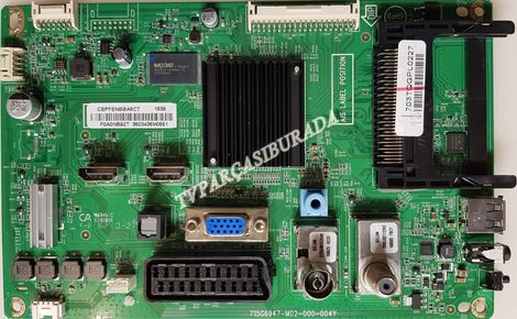 715G6947-M02-000-004Y, CBPFENBBA6CT, 703TQGPL0227, Philips 24PHK4000/12, Main Board, Ana Kart, TPM236WH2-WHBN00.K