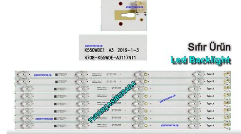 AWOX FRAMLESS 55 , Botech BSE55-LX/MTR , K550WDE1 A5 , K550WDE , 4708-K55WDE-A5117N01 , 4708-K55WDE-A5117N11 , Led Bar, Panel Ledleri