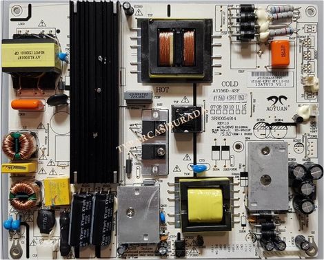 AY156D-4SF, AY156D-4SF67, Rev:1.0-53, REV.1.0, 3BS0054914, 12AT073 V1.1, Sunny SN049DLD12AT050-LKFM, Power Board, Besleme, LC490DUY-SHA1