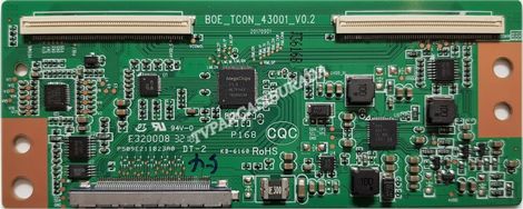 BOE_TCON_43001_V0.2, K18073616, Arçelik A43L 5845 4B, Tcon Board, BOEI430WU1, HV430FHB-N10