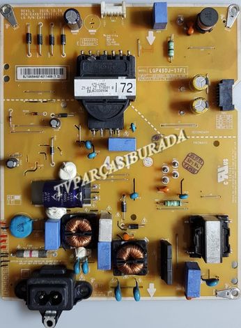 EAX67189301 (1.5), EAY64491401,LGP49DJ-17F1, EAX67189301(1.5), LG 49LJ594V-ZA, Power Board, Besleme, NC490DUE-AAFX1