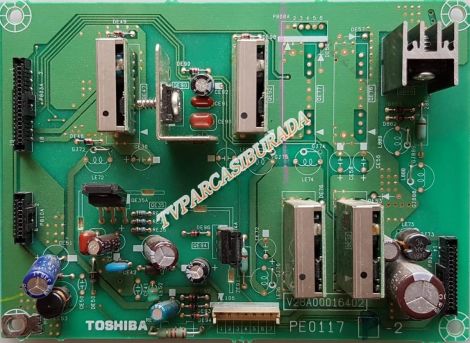 PE0117, V28A00016402, PE0117 P-2, ELC-4970, V28A00021100, TOSHIBA 37WL66ZS, Power Board, Besleme