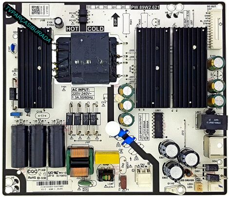 Arçelik A43L 8860 5s Power Board , PW.89W2.621 , ZEF910R , Besleme , LC430EGY-SKM3 , 057T43C850
