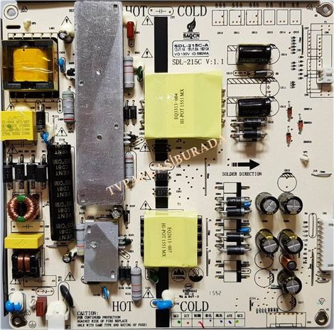 SDL-215C V.1.1, SDL-215C-A, Sunny SN055LD12AT071, Power Board, Besleme, T550HVN08.1