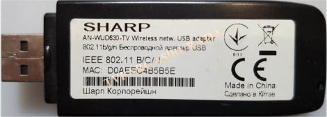 SHARP AN-WUD630-TV Wireless netw. USB adapter, IEEE 802.11 B/G/N, D0AEEC4B5B5E, WİFİ ADAPTÖR