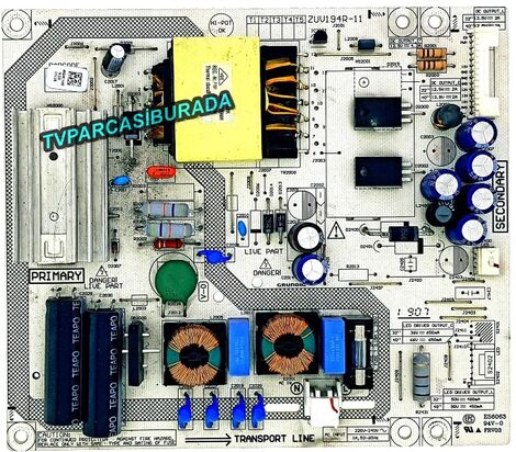 ZUV194R-11 , WDK140 , Beko B40L 6760 5B Power Board , 057D40C15U , LSC400HN02-804