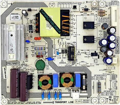 ZUV194R-7, WBK140, Arçelik A43L6760 5B, Power Board, LC430DUY-SHA1, 057D43C35P